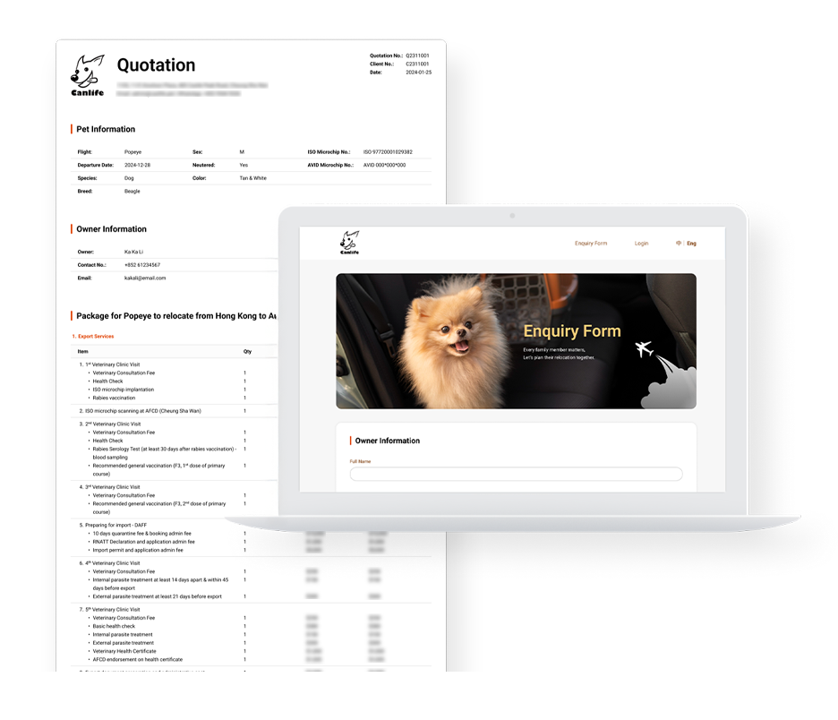 Canlife Pet Moving ERP System showcase